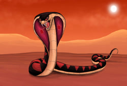 Size: 1084x737 | Tagged: safe, artist:louisetheanimator, jafar (aladdin), cobra, reptile, snake, feral, aladdin (disney franchise), disney, 2d, male, on model, snakified, solo, solo male, species swap