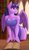 Size: 2561x4447 | Tagged: safe, artist:kelkessel, twilight sparkle (mlp), alicorn, equine, fictional species, mammal, pony, anthro, friendship is magic, hasbro, my little pony, 2022, anthrofied, big breasts, book, bookshelf, breasts, cleavage, clothes, curvy, cutie mark, dress, feathered wings, feathers, hands, high res, horn, long nails, looking back, nail polish, off shoulder, purple body, sexy, side slit, solo, total sideslit, wide hips, wings