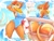 Size: 1981x1500 | Tagged: suggestive, artist:rainbowscreen, buizel, fictional species, mammal, anthro, nintendo, pokémon, 2022, big breasts, breasts, butt, cameltoe, clothes, female, hair, huge butt, looking at you, looking back, looking back at you, one-piece swimsuit, solo, solo female, swimsuit, tail, thick thighs, thighs