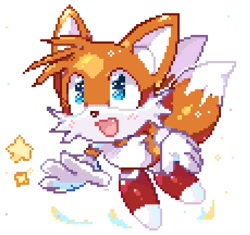 Size: 1378x1298 | Tagged: safe, artist:koafreedraw, miles "tails" prower (sonic), canine, fox, mammal, anthro, sega, sonic the hedgehog (series), male, pixel art, solo, solo male