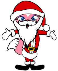 Size: 840x1024 | Tagged: artist needed, safe, cat, feline, mammal, anthro, belt, blue eyes, boots, christmas, clothes, costume, danger rangers, fake beard, female, fur, gloves, hat, headwear, holiday, kitty (danger rangers), looking at you, mittens, open mouth, santa beard, santa claus, santa costume, santa hat, shoes, simple background, solo, solo female, tail, transparent background