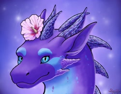 Size: 4096x3200 | Tagged: safe, artist:alpinedragon, oc, oc only, dragon, fictional species, feral, ambiguous gender, flower, plant, purple body, solo