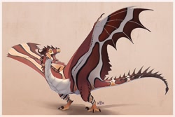 Size: 3663x2450 | Tagged: safe, artist:theialockhart, oc, oc only, dragon, fictional species, feral, ambiguous gender, solo, wings