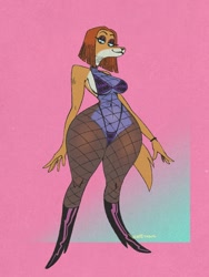 Size: 1536x2048 | Tagged: suggestive, artist:wolftang, suki lane (sing), canine, dog, mammal, saluki, anthro, illumination entertainment, sing (film), 2022, bedroom eyes, belly button, big breasts, breasts, female, high heel boots, looking at you, looking down, looking down at you, smiling, smiling at you, solo, solo female, thick thighs, thighs, wide hips