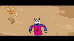 Size: 1920x1080 | Tagged: safe, artist:canisfidelis, oc, oc:canis_(canisfidelis), alien, canine, dog, fictional species, husky, mammal, shiba inu, anthro, oliver tree, advertisement, alien abduction, amv, animated, announcement, blood, bread, brown eyes, clothes, colored, curled tail, dancing, desert, digital art, food, footwear, gray body, gun, hair, high res, jacket, letterboxing, lip sync, male, missile, music, music video, ranged weapon, sandals, sharp teeth, shoes, shopping bag, singing, sound, synced to music, tail, teeth, topwear, tractor beam, ufo, weapon, webm, white hair