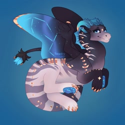 Size: 1500x1500 | Tagged: safe, artist:tawdrytime, dragon, fictional species, feral, wings of fire (book series), ambiguous gender, dew wing, fantasy, solo