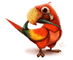 Size: 920x758 | Tagged: safe, artist:cryptid-creations, bird, macaw, parrot, feral, 2d, ambiguous gender, simple background, solo, solo ambiguous, white background