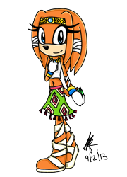Size: 642x891 | Tagged: safe, artist:katesempai46, tikal the echidna (sonic), echidna, mammal, monotreme, sega, sonic the hedgehog (series), blobfeet, female, looking at you, simple background, solo, solo female, transparent background