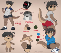 Size: 1024x888 | Tagged: safe, artist:mr-shin, oc, oc:shin, mammal, mustelid, otter, anthro, 2018, male, multeity, reference sheet, river otter, solo, solo male