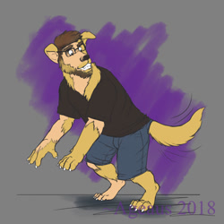 Size: 1000x1000 | Tagged: safe, artist:ageaus, canine, dog, human, labrador, mammal, anthro, 2018, commission, human to anthro, male, photoshop, solo, solo male, transformation