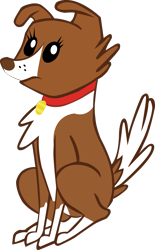 Size: 837x1351 | Tagged: safe, artist:goldfisk, winona (mlp), border collie, canine, collie, dog, mammal, feral, friendship is magic, hasbro, my little pony, 2012, female, on model, simple background, solo, solo female, transparent background, vector