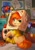 Size: 2894x4093 | Tagged: safe, artist:sofiko-ko, oc, oc:rusty gears, cat, earth pony, equine, feline, fictional species, mammal, pony, hasbro, my little pony, 2022, bandaid, bandaid on nose, box, cardboard box, clothes, cute, female, filly, foal, heterochromia, high res, legwear, looking at you, looking back, looking back at you, ocbetes, open mouth, open smile, rocket, sitting, smiling, smiling at you, socks, solo, solo female, space helmet, striped clothes, striped legwear, toy, young, younger