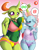 Size: 1500x1934 | Tagged: suggestive, artist:boastudio, ocellus (mlp), thorax (mlp), arthropod, changedling, changeling, equine, fictional species, anthro, friendship is magic, hasbro, my little pony, 2022, bedroom eyes, belly button, big breasts, blushing, bra, breast envy, breast grab, breasts, clothes, digital art, duo, duo female, ears, eyelashes, female, females only, floppy ears, horns, lifting breasts, open mouth, panties, rule 63, scales, tail, thighs, unamused, underwear, wide hips
