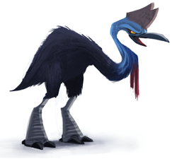 Size: 600x557 | Tagged: safe, artist:cryptid-creations, bird, cassowary, feral, 2d, ambiguous gender, beak, open beak, open mouth, simple background, solo, solo ambiguous, white background