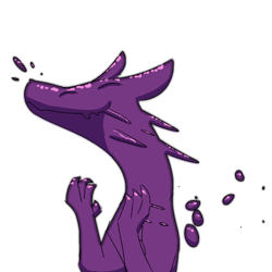Size: 900x900 | Tagged: safe, artist:gyrotech, artist:input-command, edit, oc, oc:acrasia, dragon, fictional species, goo creature, feral, 2d, 2d animation, animated, apng, color edit, female, frame by frame, goo, goo dragon, gray eyes, purple body, slime