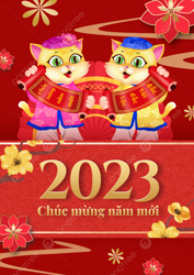Size: 1200x1697 | Tagged: safe, cat, feline, mammal, vietnam, vietnamese new year, year of the cat
