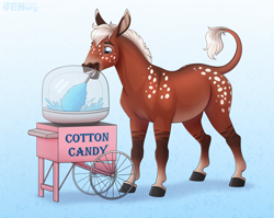 Size: 2153x1711 | Tagged: safe, artist:jenery, donkey, equine, mammal, feral, 2023, 2d, cotton candy, cute, male, smiling, solo, solo male, stallion, ungulate