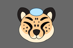 Size: 900x590 | Tagged: safe, artist:purify1111, cheetah, feline, mammal, ambiguous form, ambiguous gender, animated, ball, cute, ears, eyebrows, head, mouth, pet, petting, simple background, solo, solo ambiguous