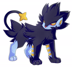 Size: 1800x1700 | Tagged: safe, artist:typh, fictional species, luxray, mammal, nintendo, pokémon, ambiguous gender, highlights, solo, solo ambiguous