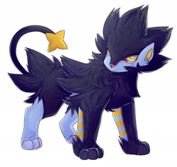 Size: 1800x1700 | Tagged: safe, artist:typh, fictional species, luxray, mammal, feral, nintendo, pokémon, 2018, ambiguous gender, lighting, shaded, solo, solo ambiguous