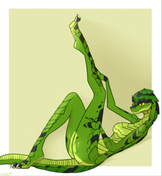 Size: 1177x1280 | Tagged: suggestive, artist:da3rd, oc, oc:jeelah, reptile, snake, anthro, female, nudity, solo, solo female