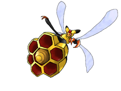 Size: 640x480 | Tagged: safe, artist:nobumash, arthropod, bee, fictional species, insect, vespiquen, anthro, nintendo, pokémon, 2011, claws, female, flying, simple background, solo, solo female, spread wings, white background, wings