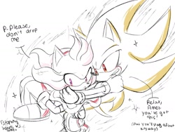 Size: 1866x1400 | Tagged: safe, artist:storminghearts, amy rose (sonic), sonic the hedgehog (sonic), hedgehog, mammal, anthro, sega, sonic the hedgehog (series), duo, female, male, super form, super sonic