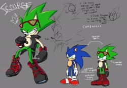 Size: 2000x1400 | Tagged: safe, artist:storminghearts, scourge the hedgehog (sonic), sonic the hedgehog (sonic), hedgehog, mammal, anthro, archie sonic the hedgehog, sega, sonic the hedgehog (series), duo, duo male, male, males only, redesign
