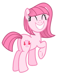 Size: 852x1080 | Tagged: safe, artist:muhammad yunus, oc, oc only, oc:annisa trihapsari, earth pony, equine, fictional species, mammal, pony, feral, friendship is magic, hasbro, my little pony, annibutt, base used, butt, eyes closed, female, grin, gritted teeth, happy, mare, simple background, smiling, solo, solo female, teeth, transparent background