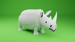 Size: 1920x1080 | Tagged: safe, artist:ormspryde, mammal, rhino, 3d sculpting, blockbench, low poly