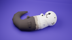 Size: 1920x1080 | Tagged: safe, artist:ormspryde, mammal, mustelid, otter, 3d sculpting, blockbench, low poly, sea otter