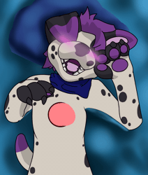 Size: 1006x1186 | Tagged: safe, canine, dog, mammal, animated, arm, bed, belly, black, blue, blushing, cute, gif, mouth, paws, pillow, purple, smiling, tail, white