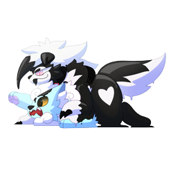 Size: 2000x2000 | Tagged: suggestive, artist:tylgamation, fictional species, hypno, anthro, feral, nintendo, pokémon, absorption, clothes, dominant, fanart, fluff, gift, goop, heart, latex, living suit, lykenrock, male, mind control, slime, suit, tattoo