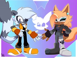 Size: 4000x3000 | Tagged: safe, artist:buddyhyped, tangle the lemur (sonic), whisper the wolf (sonic), canine, lemur, mammal, primate, wolf, anthro, idw sonic the hedgehog, sega, sonic the hedgehog (series), duo, duo female, female, females only