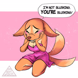 Size: 2480x2480 | Tagged: safe, artist:howaboutgabriel, diane foxington (the bad guys), canine, fox, mammal, anthro, dreamworks animation, the bad guys, barefoot, big breasts, blushing, breasts, cheering, cleavage, cute, ears, ears down, eyes closed, feet, female, hand on face, kneeling, shy, smiling, soles, solo, solo female, tail, tail wag, thick thighs, thighs, toes, vixen, wide hips
