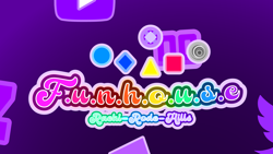 Size: 3840x2160 | Tagged: safe, artist:rachi-rodehills, series:funhouse, abstract background, logo, text, watermark