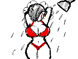 Size: 256x192 | Tagged: suggestive, artist:commoddity, fictional species, gardevoir, nintendo, pokémon, 2015, 2d, 2d animation, animated, belly button, bikini, breasts, clothes, gif, red bikini, red swimsuit, red underwear, shower, showering, soap, swimsuit