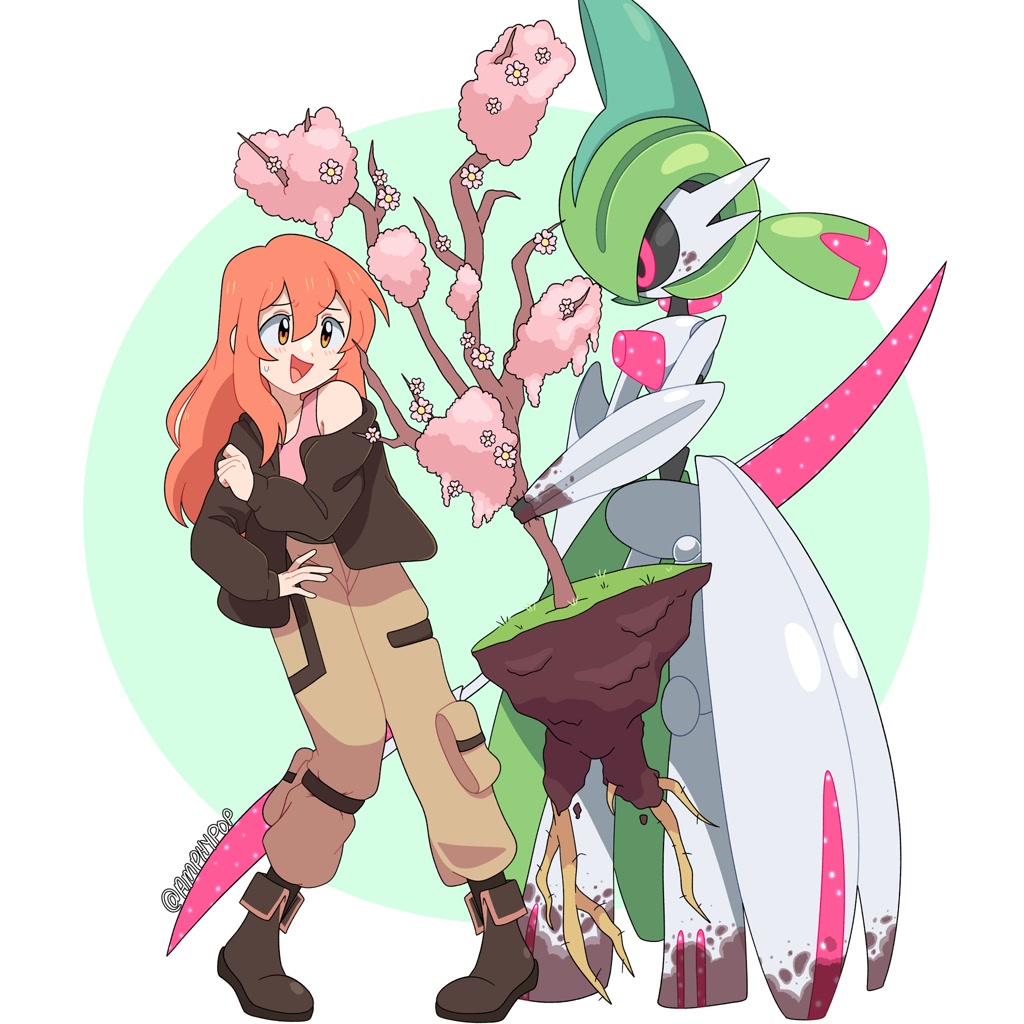 Generless Red Pokemon #286070 - safe, artist:amphypop, fictional species, human, iron valiant ...