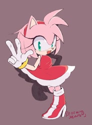 Size: 926x1258 | Tagged: safe, artist:storminghearts, amy rose (sonic), hedgehog, mammal, anthro, sega, sonic the hedgehog (series), 2023, female, solo, solo female