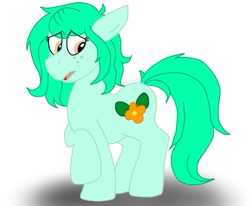 Size: 699x577 | Tagged: safe, artist:faunaflight, wallflower blush (mlp), earth pony, equine, fictional species, mammal, pony, feral, friendship is magic, hasbro, my little pony, 2018, equestria girls ponified, female, freckles, green body, green hair, green mane, green tail, hair, mane, mare, ponified, simple background, solo, solo female, tail, white background