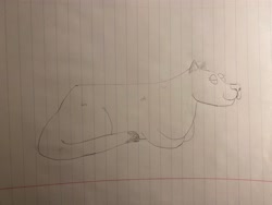 Size: 4032x3024 | Tagged: safe, artist:ellis_ajay, big cat, cougar, feline, mammal, feral, female, loafing, long snout, lying down, pencil drawing, prone, sleeping, solo, solo female, traditional art
