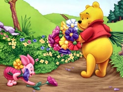 Size: 1920x1440 | Tagged: safe, official art, piglet (winnie-the-pooh), winnie-the-pooh (winnie-the-pooh), bear, mammal, pig, suid, semi-anthro, disney, winnie-the-pooh, duo, duo male, male, males only, wallpaper