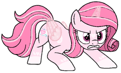 Size: 510x305 | Tagged: safe, artist:noi kincade, oc, oc only, oc:annisa trihapsari, alicorn, equine, fictional species, mammal, pony, feral, friendship is magic, hasbro, my little pony, alicornified, angry, female, hair, heart, heart eyes, low res, magic, mane, mare, pink body, pink eyes, pink hair, pink mane, race swap, redesign, simple background, solo, solo female, transparent background, wingding eyes