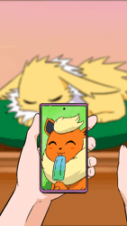Size: 720x1280 | Tagged: safe, artist:doublewbrothers, eeveelution, fictional species, flareon, human, jolteon, mammal, vaporeon, nintendo, pokémon, 2023, 2d, 2d animation, animated, bedroom eyes, blep, blushing, bone, cell phone, charging, digital art, ears, electricity, eyes closed, fins, fluff, food, funny, fur, hair, happy, licking, looking at you, neck fluff, nom, one eye closed, open mouth, ouch, pain, paws, petting, phone, popsicle, sad, screaming, skeleton, sleeping, smartphone, solo focus, sound, tail, this will end in pain, this will not end well, tongue, tongue out, webm, youtube link
