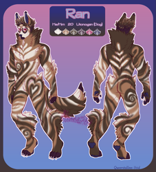 Size: 875x963 | Tagged: safe, artist:queerstalline-void, oc, oc:ran, canine, dog, mammal, anthro, artwork, drawing, fur, fursona, illustration, painting, profile, reference, reference sheet, side view