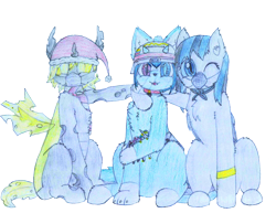 Size: 2196x1696 | Tagged: safe, artist:fliegerfausttop47, edit, king sombra (mlp), nurse redheart (mlp), princess celestia (mlp), oc, oc only, arthropod, bat pony, cat, changeling, equine, feline, fictional species, hybrid, mammal, pony, sphinx, unicorn, friendship is magic, hasbro, my little pony, 2021 community collab, arm fluff, asexual, asexual pride flag, bandanna, bat wings, bracelet, cat ears, cheek fluff, chest fluff, christmas, claws, clothes, coronavirus, covid-19, cute, cute little fangs, derpibooru community collaboration, drawing, ear fluff, electricity, face mask, fangs, female, femboy, flag, fluff, golden eyes, happy, hat, headwear, helmet, heterochromia, holiday, holster, hug, jewelry, leg fluff, looking at you, male, mask, nightcap, ocbetes, paws, pencil, pet tag, plushie, pride, pride flag, santa hat, scarf, sharp teeth, shoulder fluff, simple background, sitting, smiling, tail, teeth, tongue, tongue out, toy, traditional art, transparent background, venezuela, visor, wall of tags, webbed wings, wings