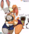 Size: 1761x2080 | Tagged: safe, artist:burgerkiss, bugs bunny (looney tunes), judy hopps (zootopia), lola bunny (looney tunes), nick wilde (zootopia), canine, fox, lagomorph, mammal, rabbit, anthro, digitigrade anthro, disney, looney tunes, warner brothers, zootopia, 2023, belly button, big breasts, big chungus (looney tunes), black nose, blushing, bottomwear, breasts, clothes, crossover, crossover shipping, cuddling, digital art, ears, eyelashes, female, female/female, floppy ears, fur, gloves, hair, hug, lesbian in front of boys, male, open mouth, pants, pink nose, sad, shipping, shirt, short tail, shorts, sports bra, sports shorts, tail, tail wag, thighs, tongue, topwear, wide hips