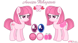 Size: 4880x2711 | Tagged: safe, artist:muhammad yunus, oc, oc only, oc:annisa trihapsari, alicorn, earth pony, equine, fictional species, mammal, pony, feral, friendship is magic, hasbro, my little pony, blue eyes, female, hair, mane, mare, pink body, pink eyes, pink hair, pink mane, reference sheet, simple background, solo, solo female, transparent background, unamused