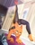 Size: 2711x3477 | Tagged: safe, artist:chilllum, artist:spirale, diane foxington (the bad guys), mr. wolf (the bad guys), canine, fox, mammal, wolf, anthro, dreamworks animation, the bad guys, background character, barefoot, big breasts, big butt, bracelet, breasts, butt, clothes, duo, eyes closed, feet, female, flexible, indoors, jewelry, male, midriff, necklace, pants, paws, plant, smiling, sports bra, suit, thick thighs, thighs, tight clothing, toes, topwear, vixen, wide hips, yoga, yoga mat, yoga pants