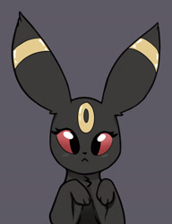 Size: 1462x1904 | Tagged: safe, artist:park horang, eeveelution, fictional species, mammal, umbreon, feral, nintendo, pokémon, 2019, ambiguous gender, black nose, bust, colored sclera, digital art, ears, fur, looking at you, paws, portrait, red sclera, simple background, solo, solo ambiguous